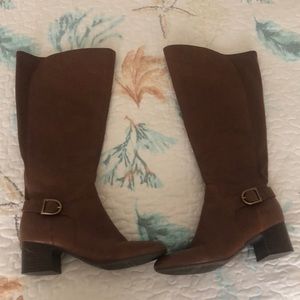Anne Klein Knee High Leather Honesty Wide Calf Boots
